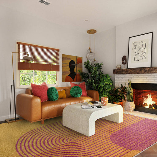 Atmacha Home & Living Rug Muse Orange Retro MU13 - Yellow/Gold - Modern Rug