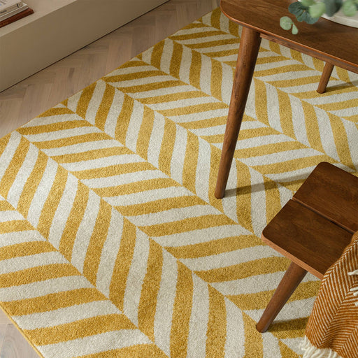 Atmacha Home & Living Rug Muse Yellow Chevron MU08 - Grey/Silver - Modern Rug