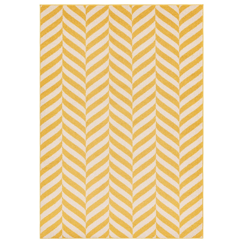 Atmacha Home & Living Rug Muse Yellow Chevron MU08 - Grey/Silver - Modern Rug