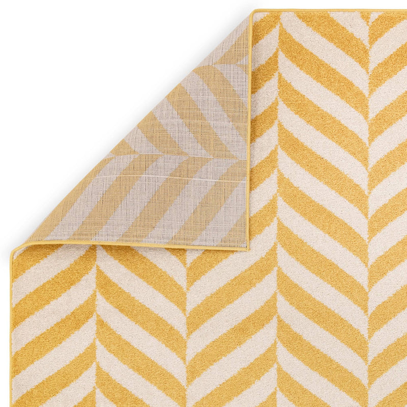 Atmacha Home & Living Rug Muse Yellow Chevron MU08 - Grey/Silver - Modern Rug