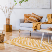 Atmacha Home & Living Rug Muse Yellow Chevron MU08 - Grey/Silver - Modern Rug