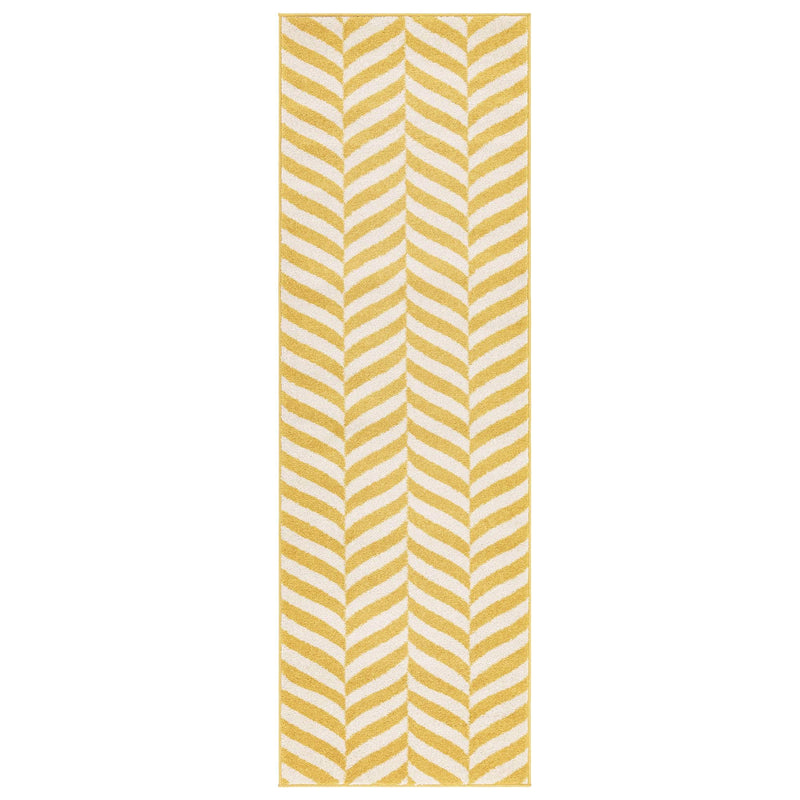 Atmacha Home & Living Rug Muse Yellow Chevron MU08 - Grey/Silver - Modern Rug