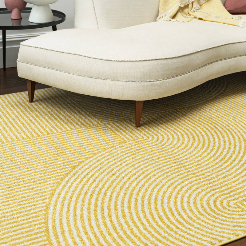 Atmacha Home & Living Rug Muse Yellow Geometric MU18 - Yellow/Gold - Modern Rug