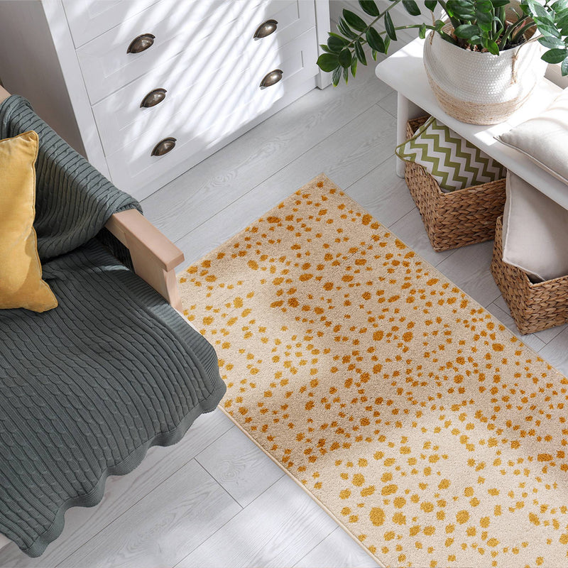 Atmacha Home & Living Rug Muse Yellow Spotty MU12 - Yellow/Gold - Modern Rug