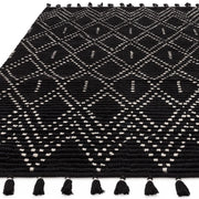 Atmacha Home & Living Rug Nepal Black/Cream Diamond Rug Boho Rug