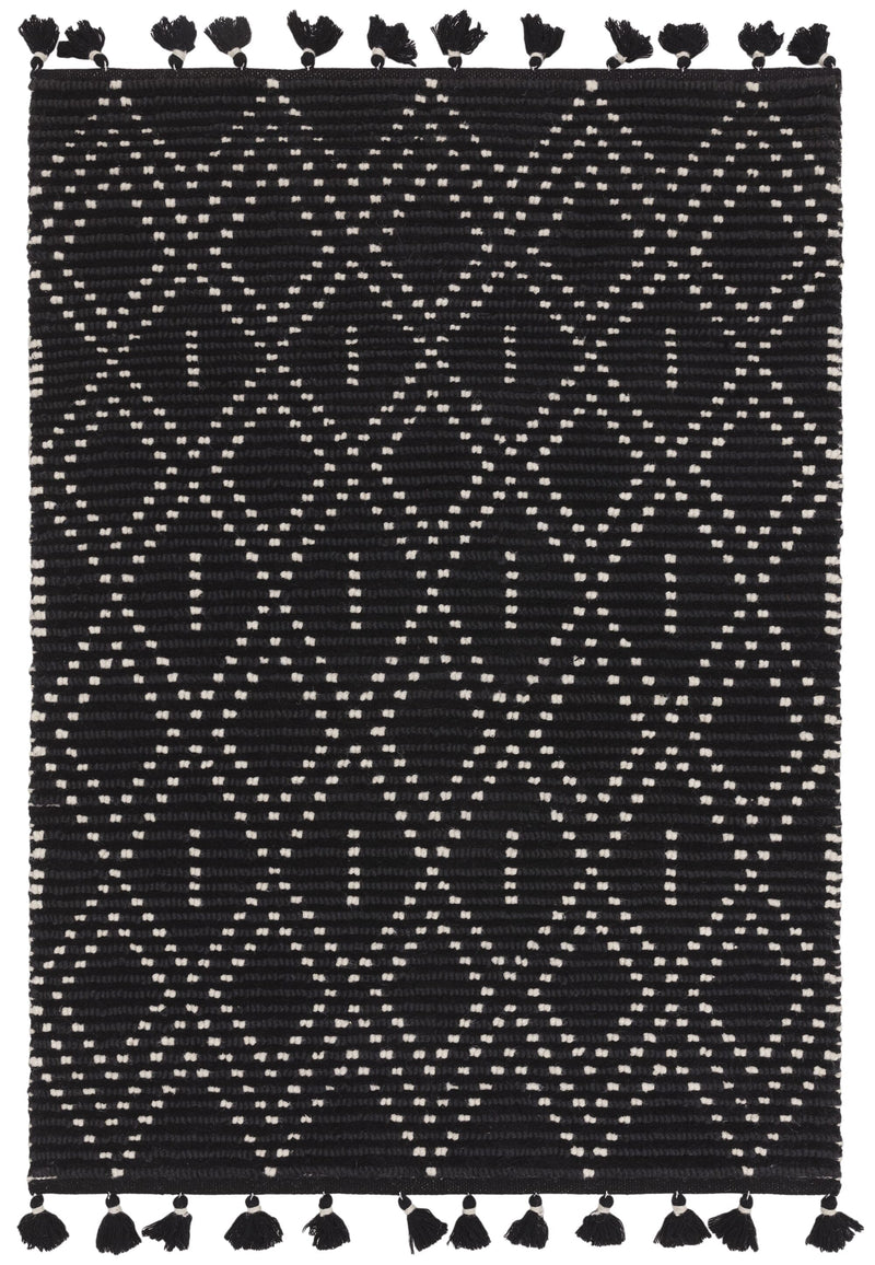 Atmacha Home & Living Rug Nepal Black/Cream Diamond Rug Boho Rug