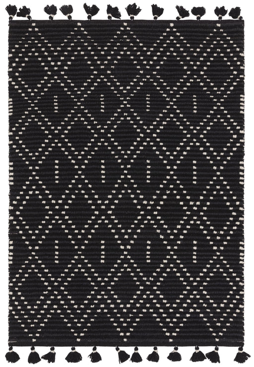 Atmacha Home & Living Rug Nepal Black/Cream Diamond Rug Boho Rug