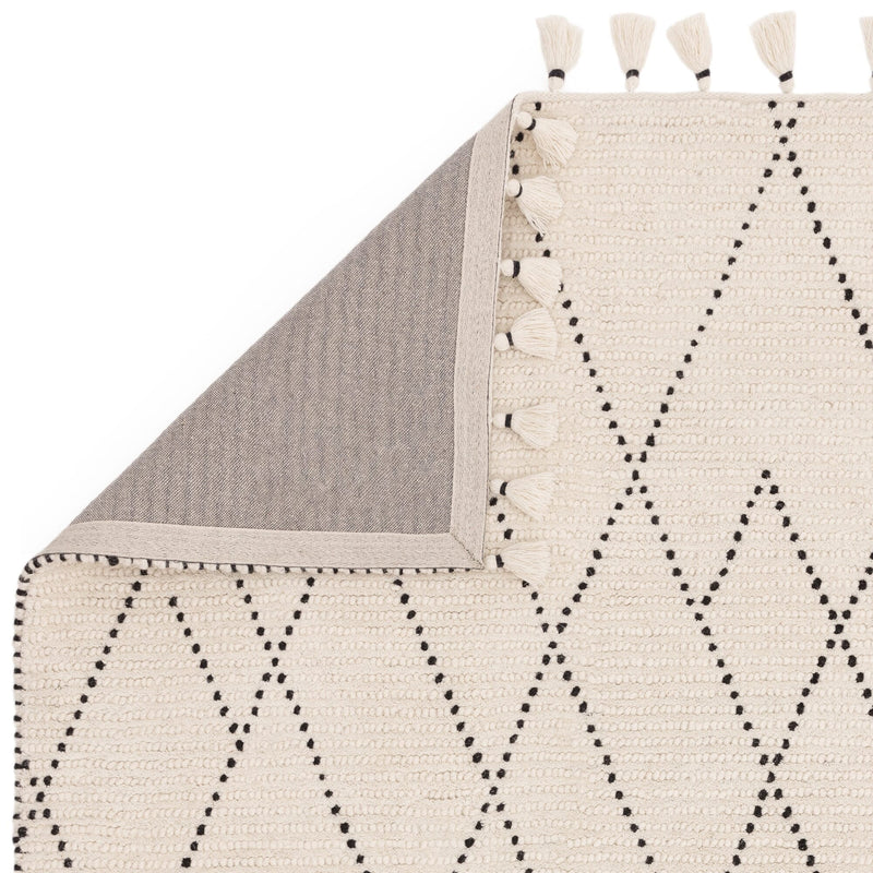 Atmacha Home & Living Rug Nepal Cream/Black Linear Rug Boho Rug