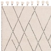 Atmacha Home & Living Rug Nepal Cream/Black Linear Rug Boho Rug