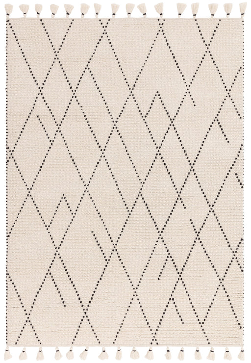 Atmacha Home & Living Rug Nepal Cream/Black Linear Rug Boho Rug