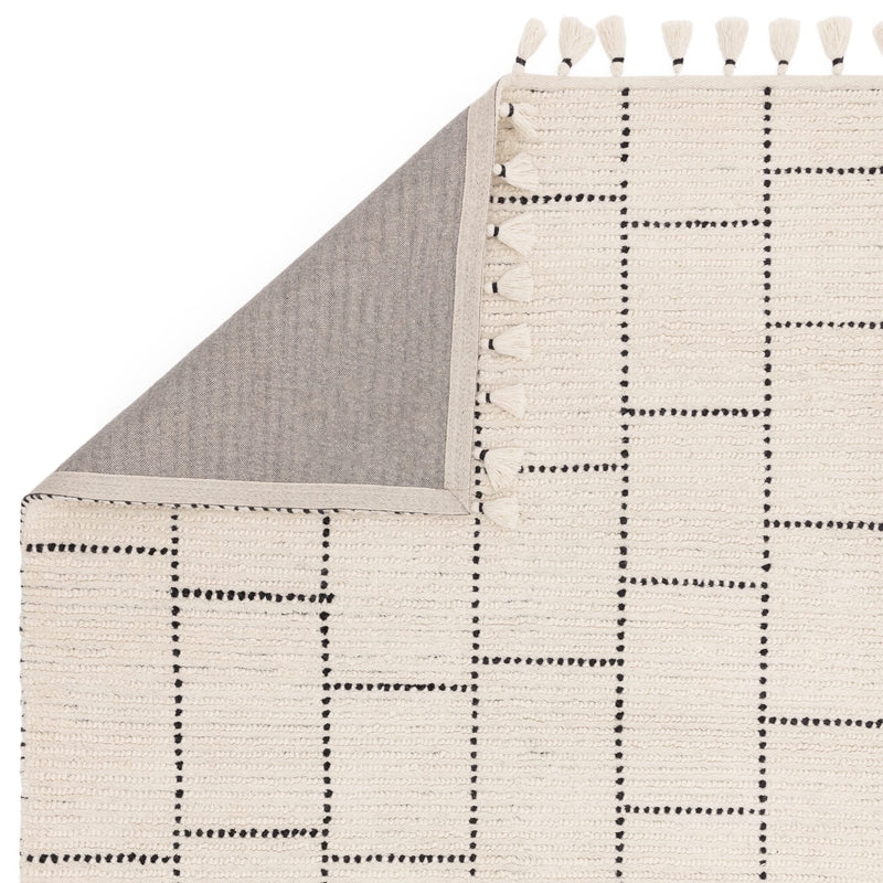 Atmacha Home & Living Rug Nepal Cream/Black Tile Rug Boho Rug