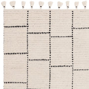 Atmacha Home & Living Rug Nepal Cream/Black Tile Rug Boho Rug