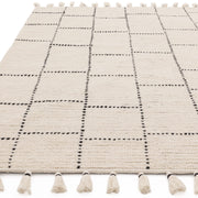 Atmacha Home & Living Rug Nepal Cream/Black Tile Rug Boho Rug