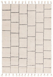 Atmacha Home & Living Rug Nepal Cream/Black Tile Rug Boho Rug
