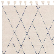 Atmacha Home & Living Rug Nepal Cream/Blue Linear Rug Boho Rug