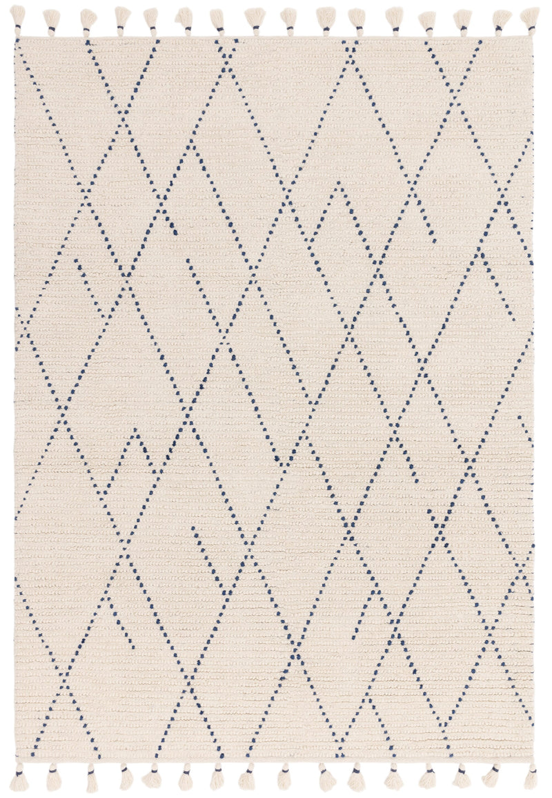 Atmacha Home & Living Rug Nepal Cream/Blue Linear Rug Boho Rug