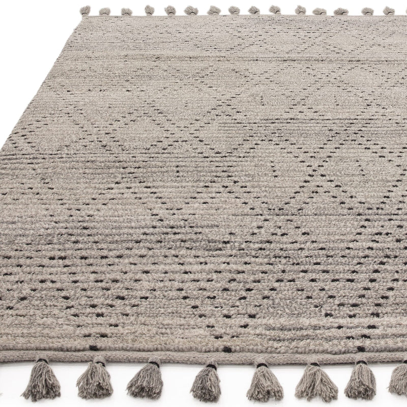 Atmacha Home & Living Rug Nepal Grey/Black Diamond Rug Boho Rug