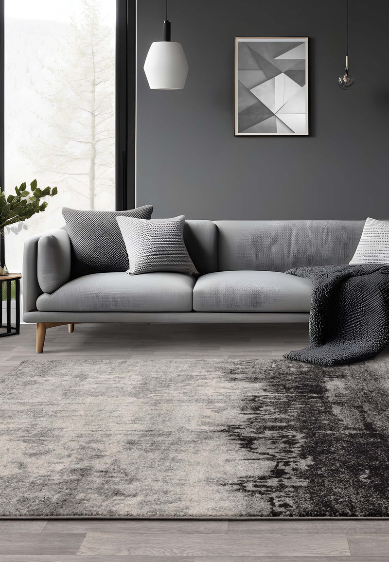 Atmacha Home & Living Rug Nova NV03 Distress Grey Abstract Rug