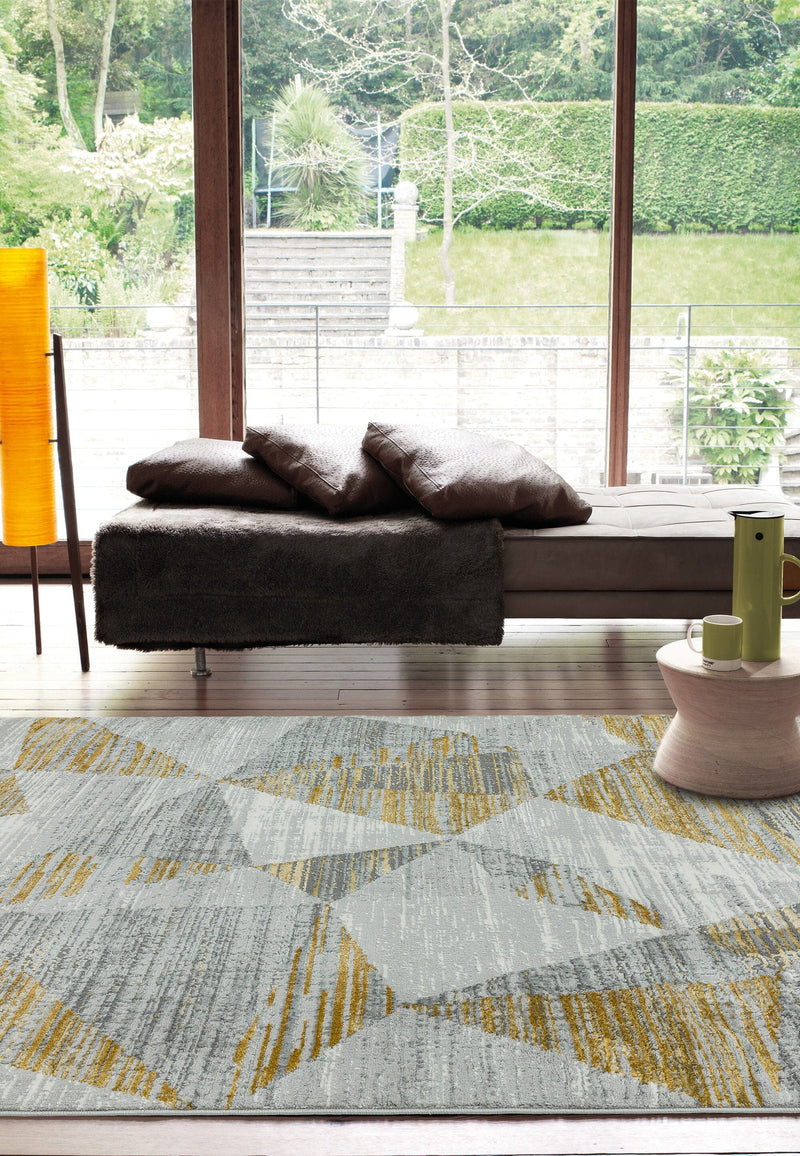 Atmacha Home & Living Rug Orion OR12 Blocks Yellow Modern Rug
