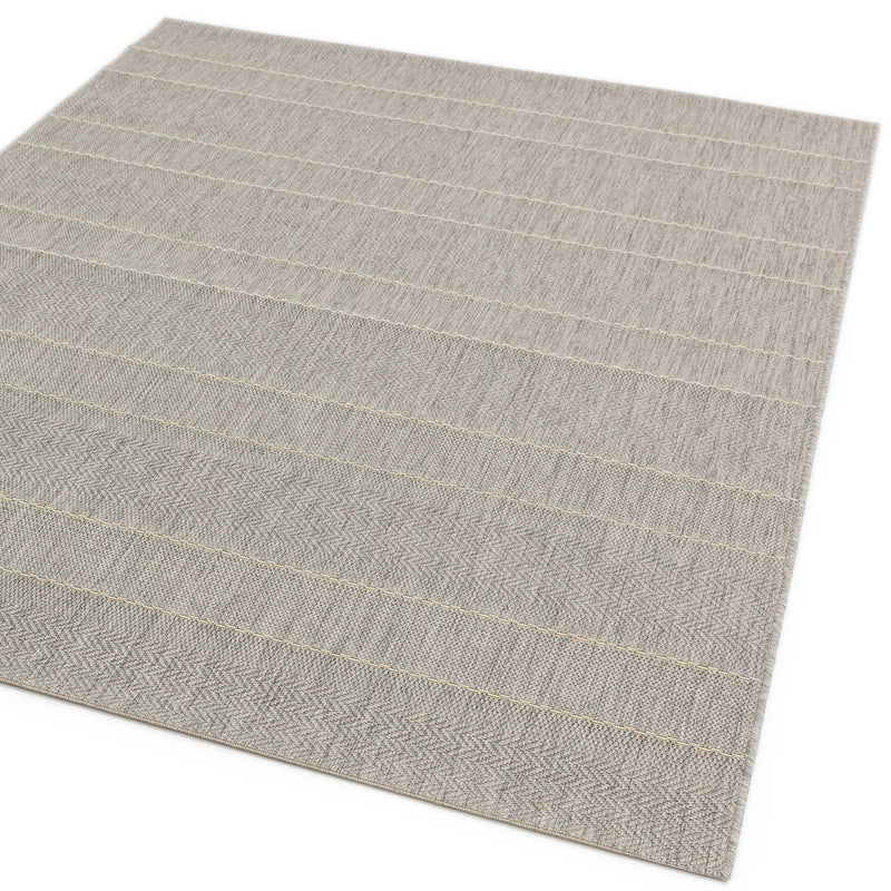 Atmacha Home & Living Rug Patio PAT03 Beige Stripe - Beige/Natural - Flatweave Rug