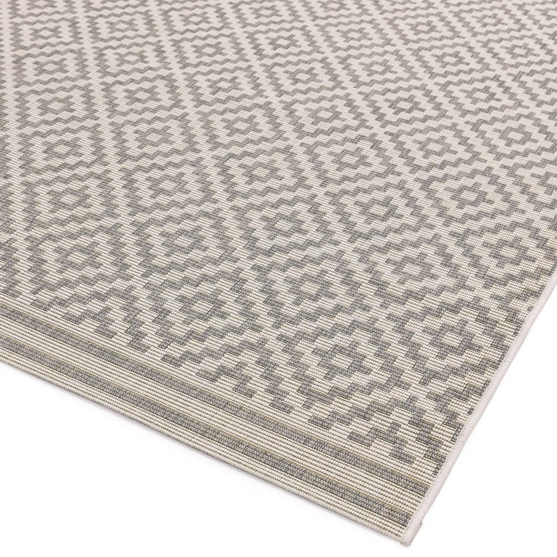 Atmacha Home & Living Rug Patio PAT11 Diamond Grey - Grey/Silver - Flatweave Rug