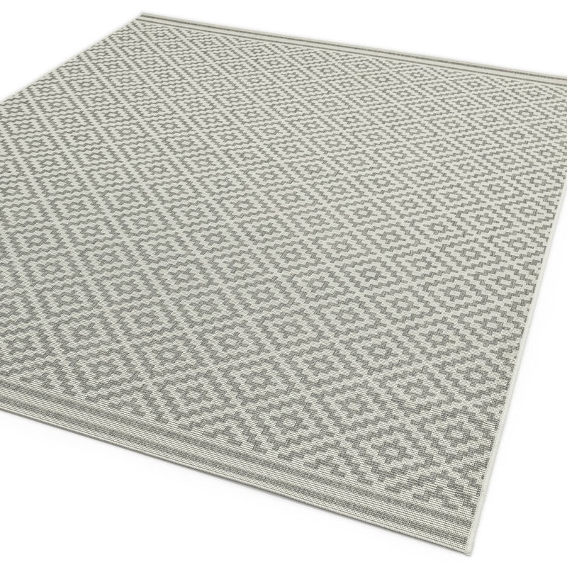 Atmacha Home & Living Rug Patio PAT11 Diamond Grey - Grey/Silver - Flatweave Rug