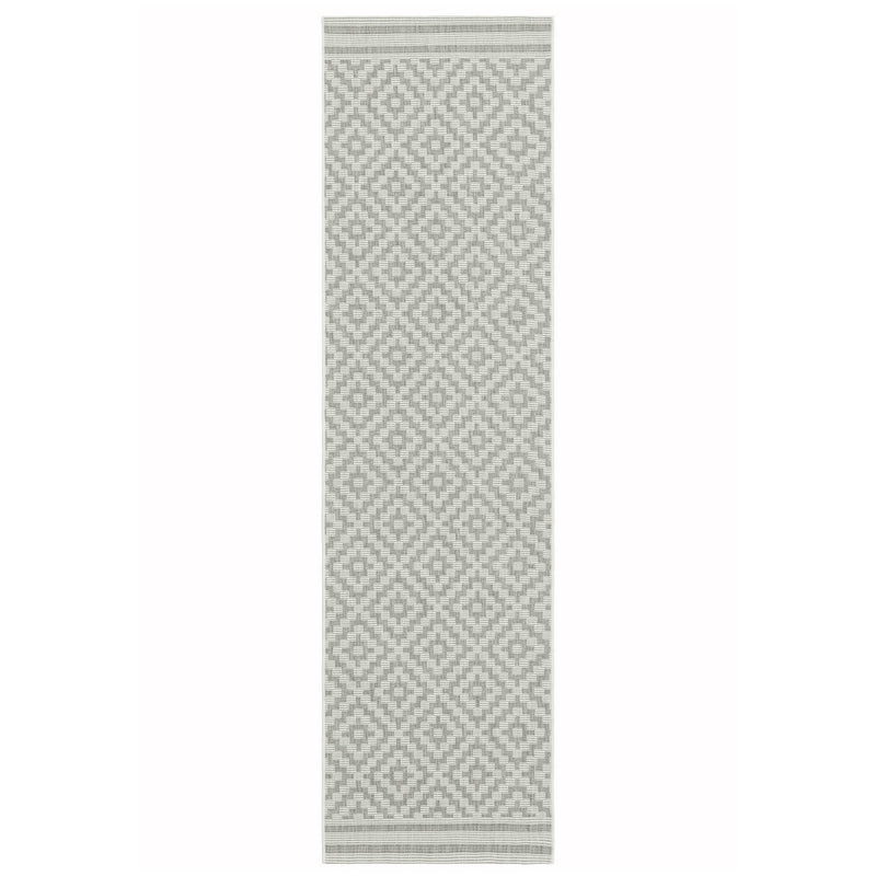 Atmacha Home & Living Rug Patio PAT11 Diamond Grey - Grey/Silver - Flatweave Rug