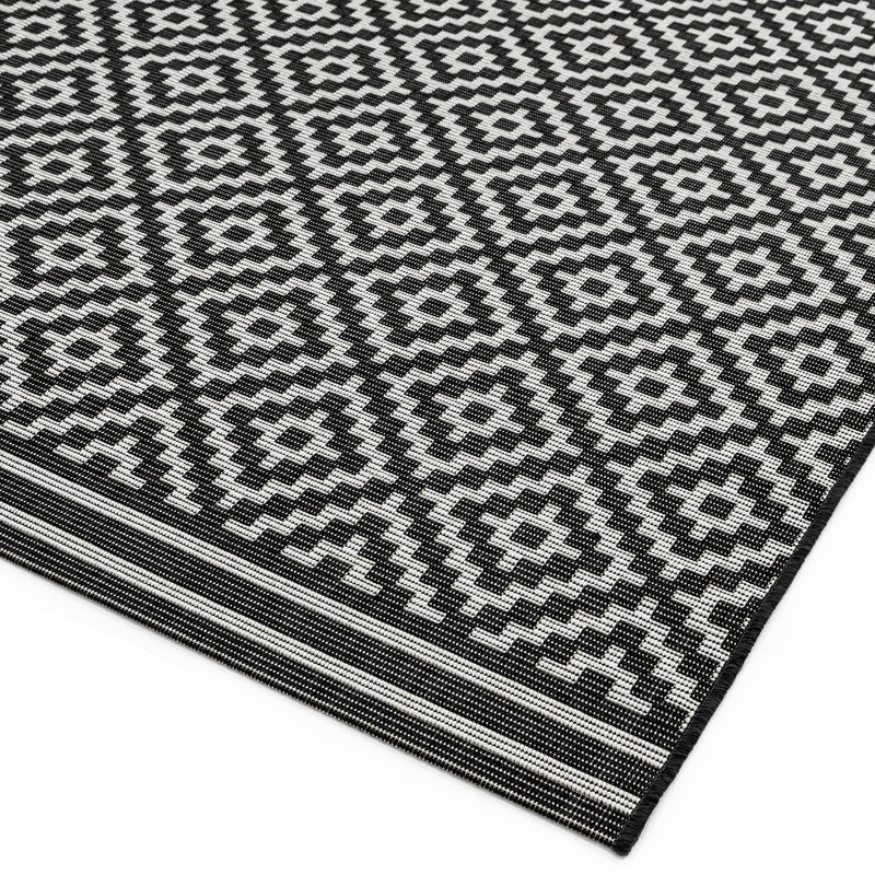 Atmacha Home & Living Rug Patio PAT12 Diamond Mono - Monochrome - Flatweave Rug