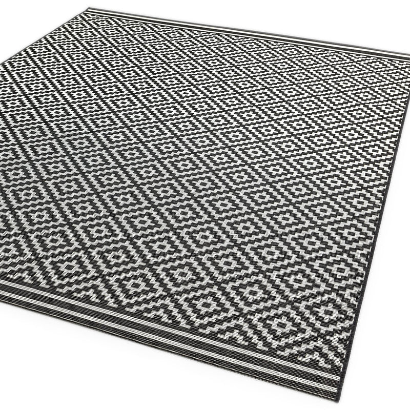 Atmacha Home & Living Rug Patio PAT12 Diamond Mono - Monochrome - Flatweave Rug