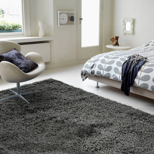 Atmacha Home & Living Rug Payton Charcoal - Grey/Silver - Shaggy Rug