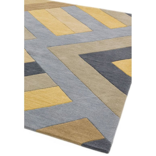 Atmacha Home & Living Rug Reef RF02 Big Zig Ochre Grey Modern Rug