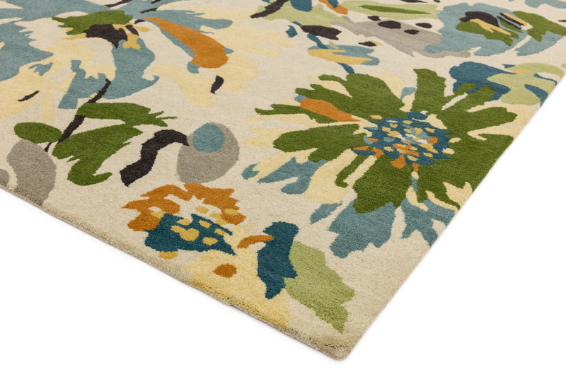 Green Multi Rug Reef RF11 Floral Green Multi Rug - REEF Rug — Atmacha Home And Living