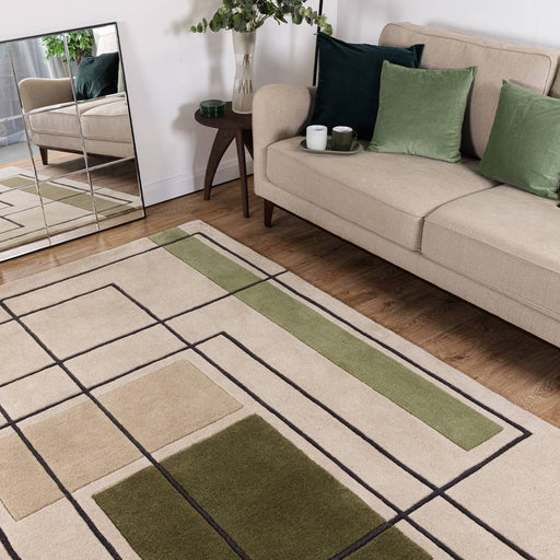 Atmacha Home & Living Rug Reef RF21 Outline Khaki - Green - Modern Rug
