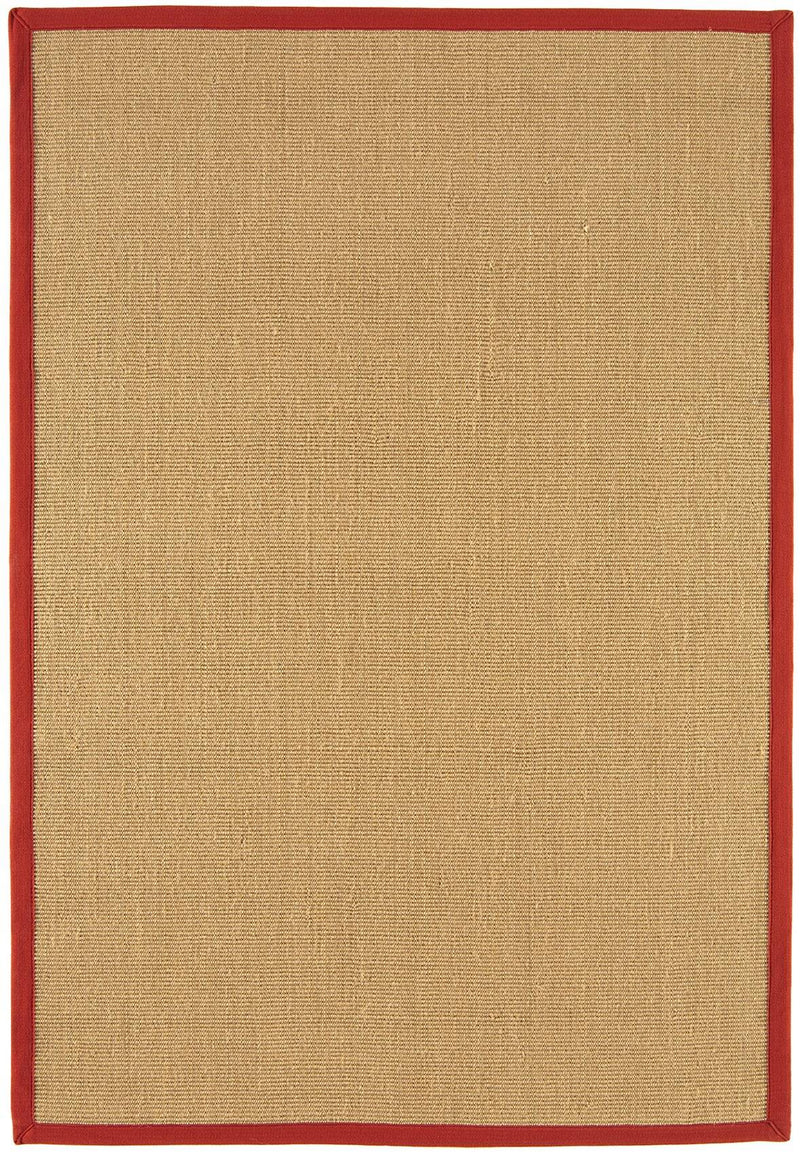 Atmacha Home & Living Rug Sisal Linen/Red - Beige/Natural Rug