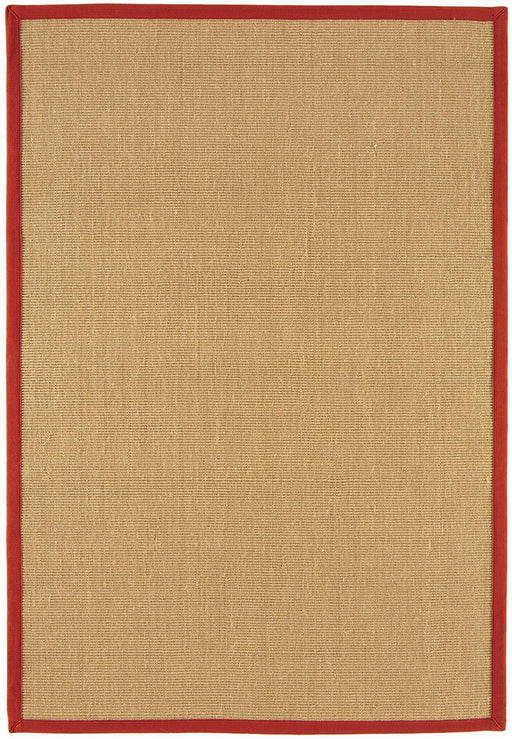 Atmacha Home & Living Rug Sisal Linen/Red - Beige/Natural Rug