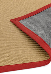 Atmacha Home & Living Rug Sisal Linen/Red - Beige/Natural Rug