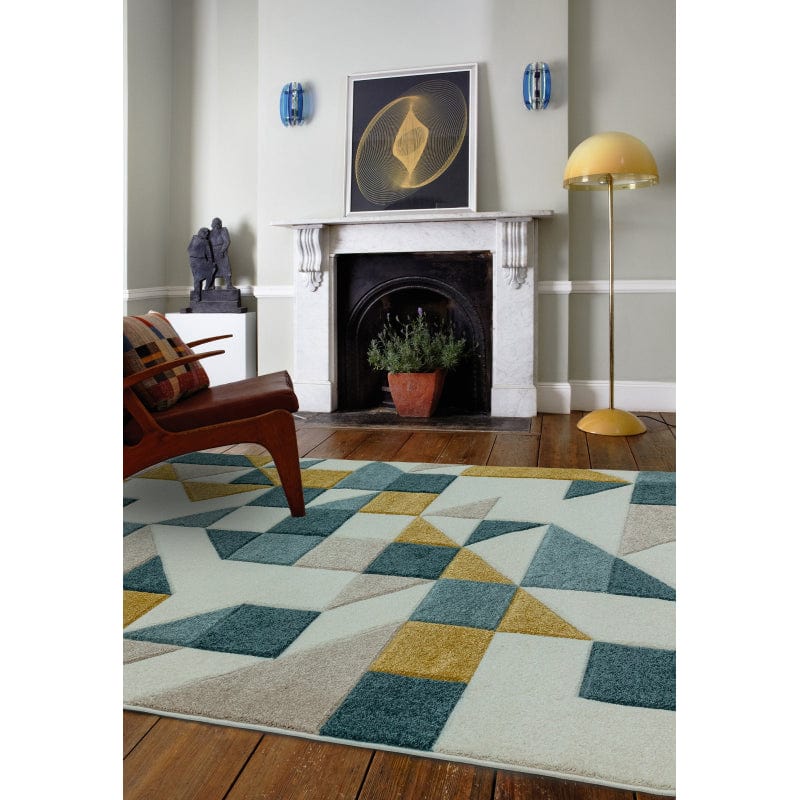Atmacha Home & Living Rug Sketch SK03 Shapes Green Modern Rug