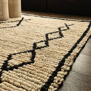 Atmacha Home & Living Rug Souk Bleach & Black - Beige/Natural - Flatweave Rug