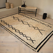 Atmacha Home & Living Rug Souk Bleach & Black - Beige/Natural - Flatweave Rug