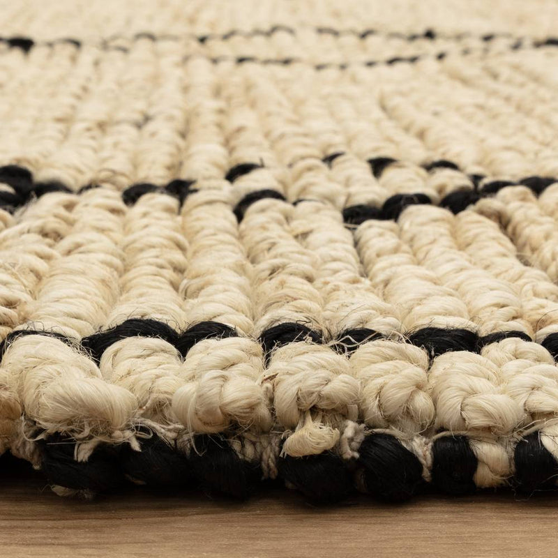 Atmacha Home & Living Rug Souk Bleach & Black - Beige/Natural - Flatweave Rug