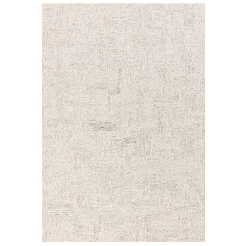 Atmacha Home & Living Rug Theodore Hatch White & Sand - Beige/Natural - Plain Rug