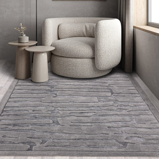 Atmacha Home & Living Rug Valley Charcoal Path Modern Rug
