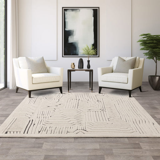 Atmacha Home & Living Rug Valley Ivory/Charcoal Route Modern Rug