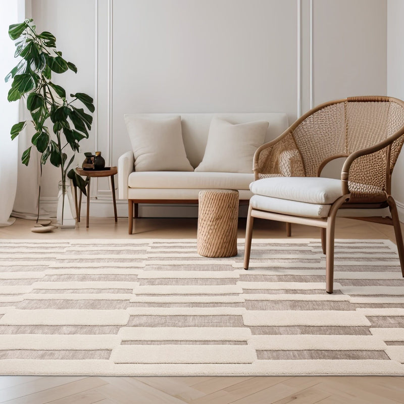 Atmacha Home & Living Rug Valley Natural/Ivory Tile Modern Rug