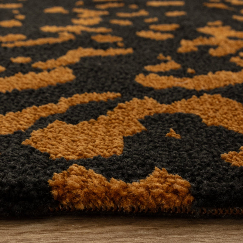 Atmacha Home & Living Rug Wilder Splash Charcoal Rug – Black & Orange Modern Rug