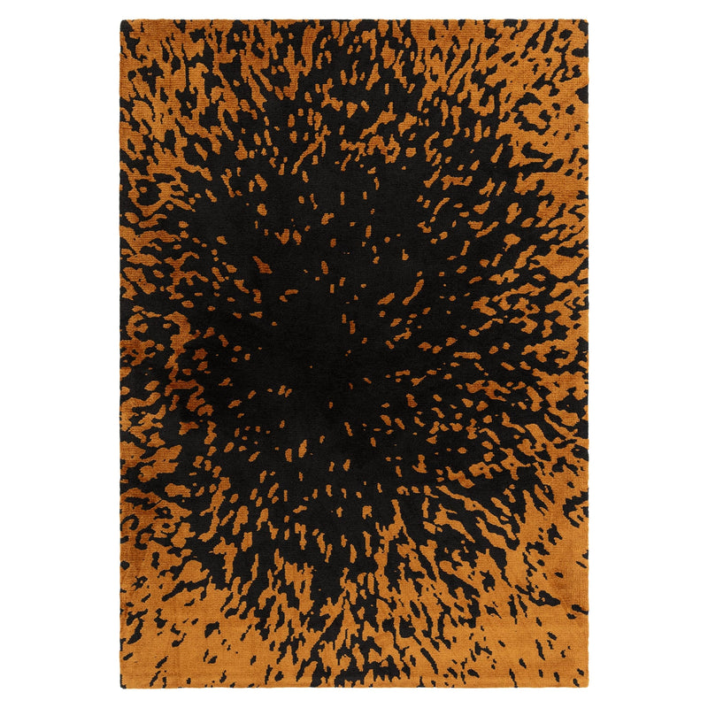 Atmacha Home & Living Rug Wilder Splash Charcoal Rug – Black & Orange Modern Rug