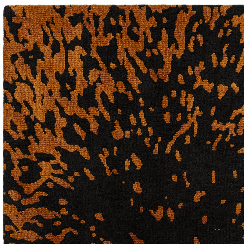 Atmacha Home & Living Rug Wilder Splash Charcoal Rug – Black & Orange Modern Rug