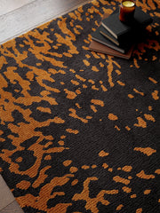 Atmacha Home & Living Rug Wilder Splash Charcoal Rug – Black & Orange Modern Rug