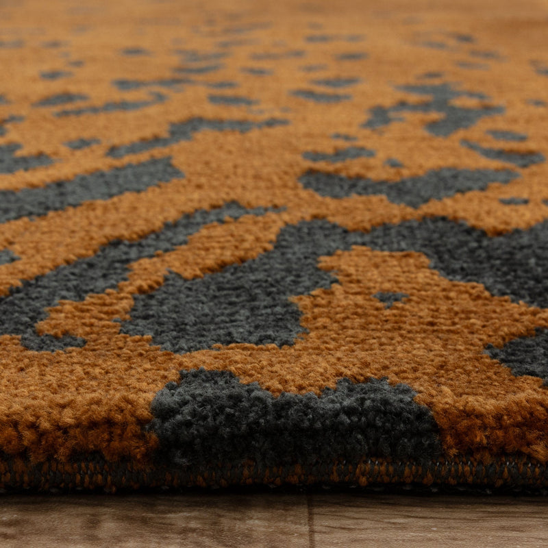 Atmacha Home & Living Rug Wilder Splash Spice Rug – Contemporary Orange & Charcoal Rug