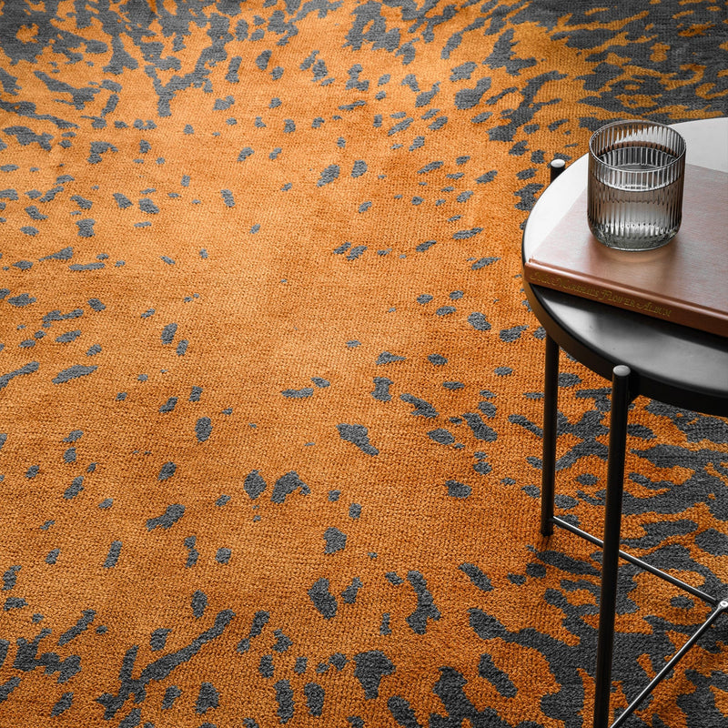 Atmacha Home & Living Rug Wilder Splash Spice Rug – Contemporary Orange & Charcoal Rug